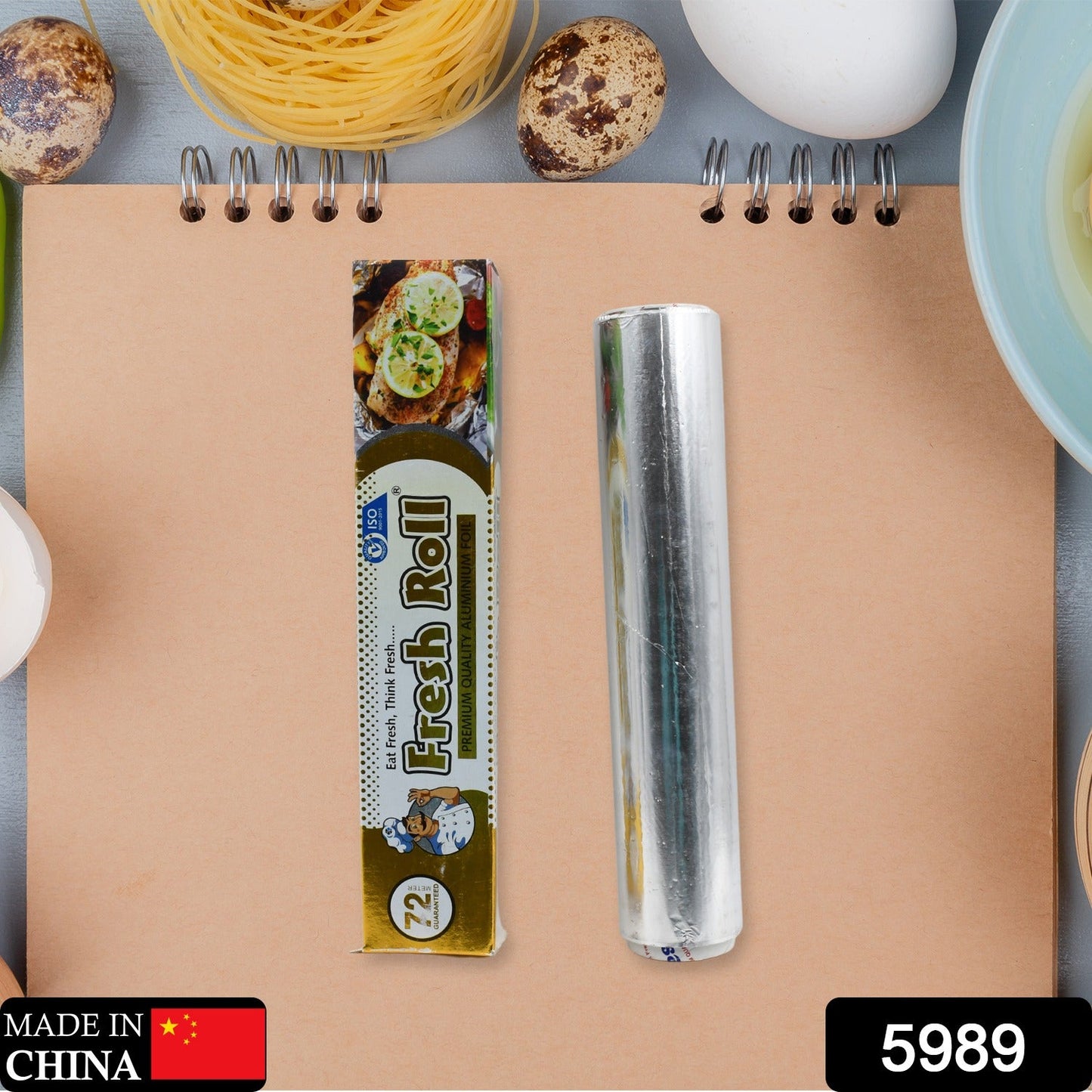 Thick and durable aluminum foil roll for baking and grilling, ensuring fresh food.