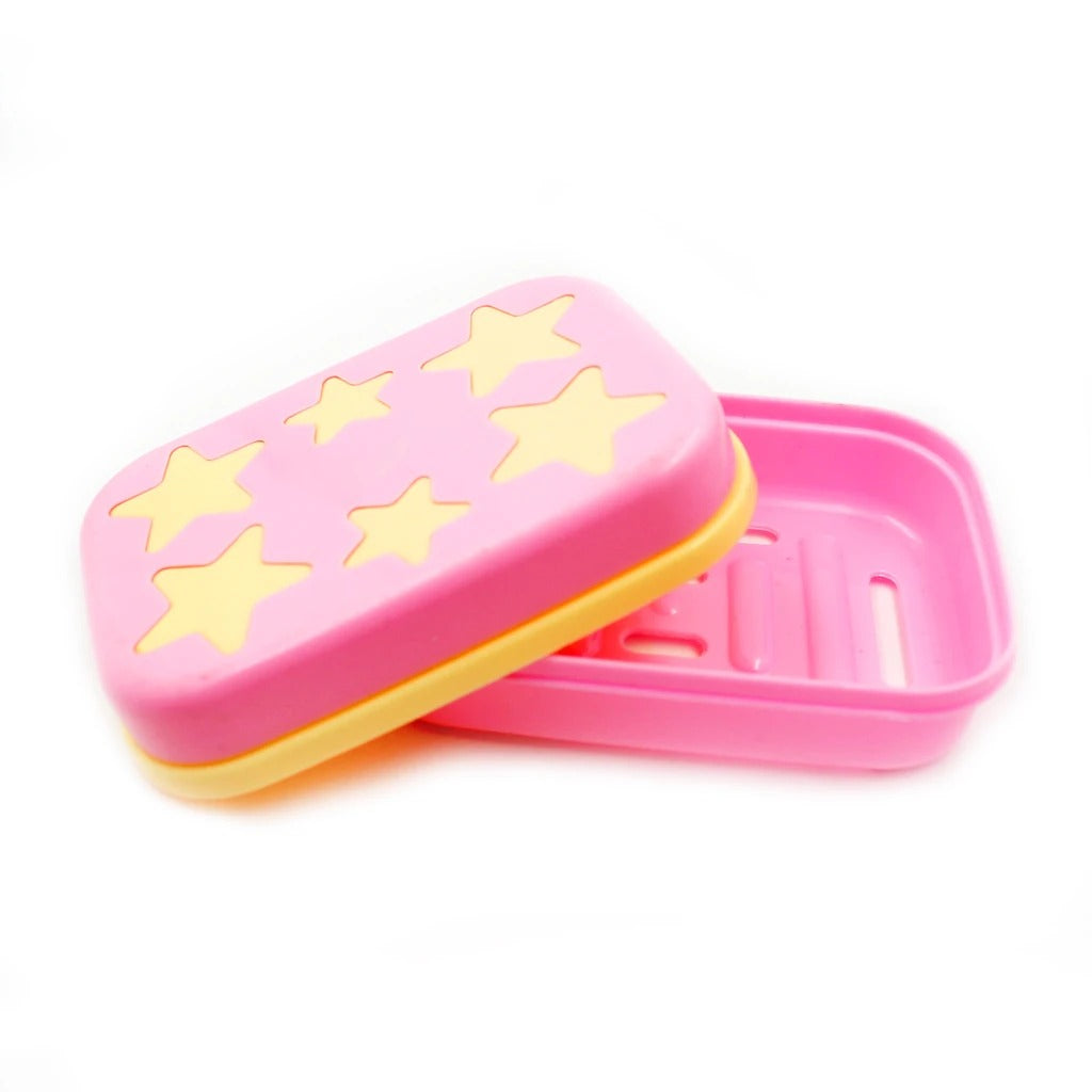 Star-shaped soap case holder in a modern bathroom setting.