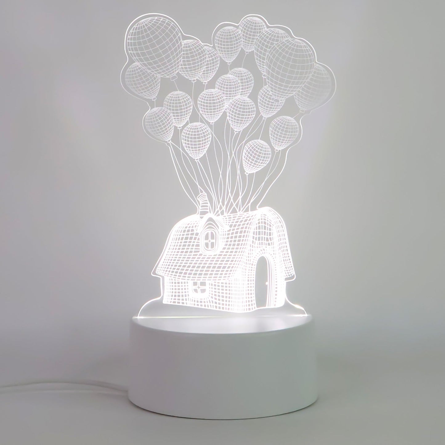 Decorative 3D Illusion LED Night Lamp with illuminated acrylic base