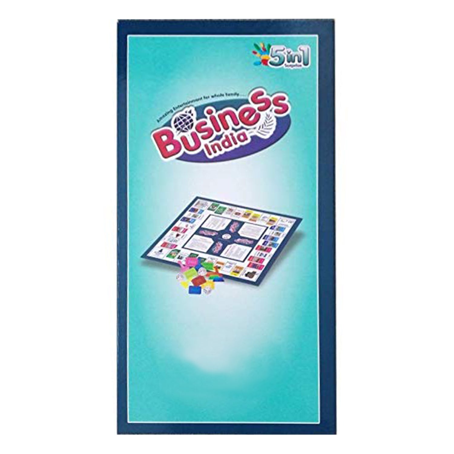 Business game board with plastic money and game cards, teaching financial literacy.