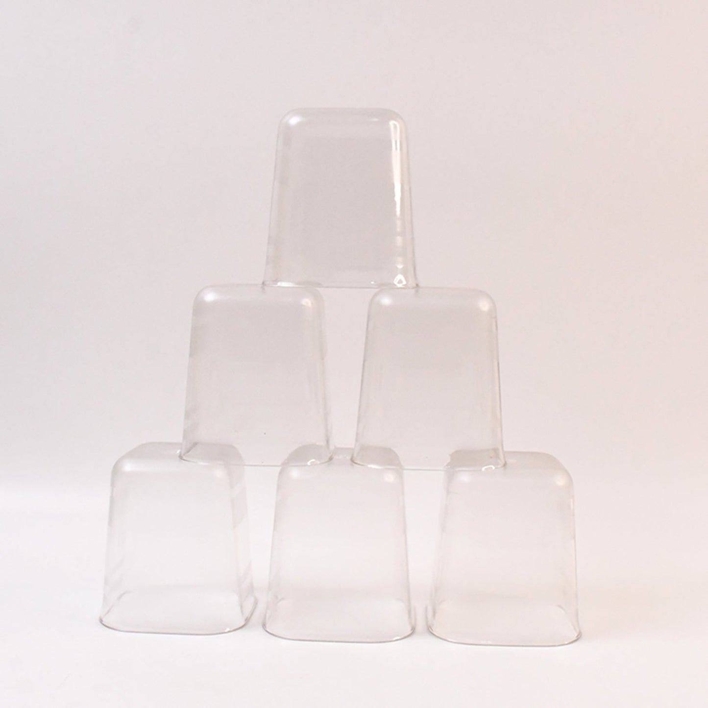Pure gem styled transparent plastic glass set displayed