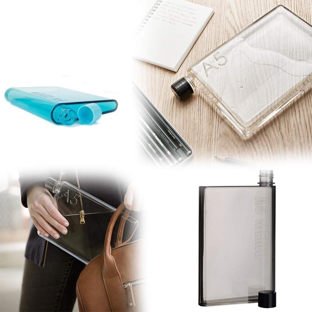 The ultra-slim A5 Notebook Water Bottle, perfect for portable hydration on the go.