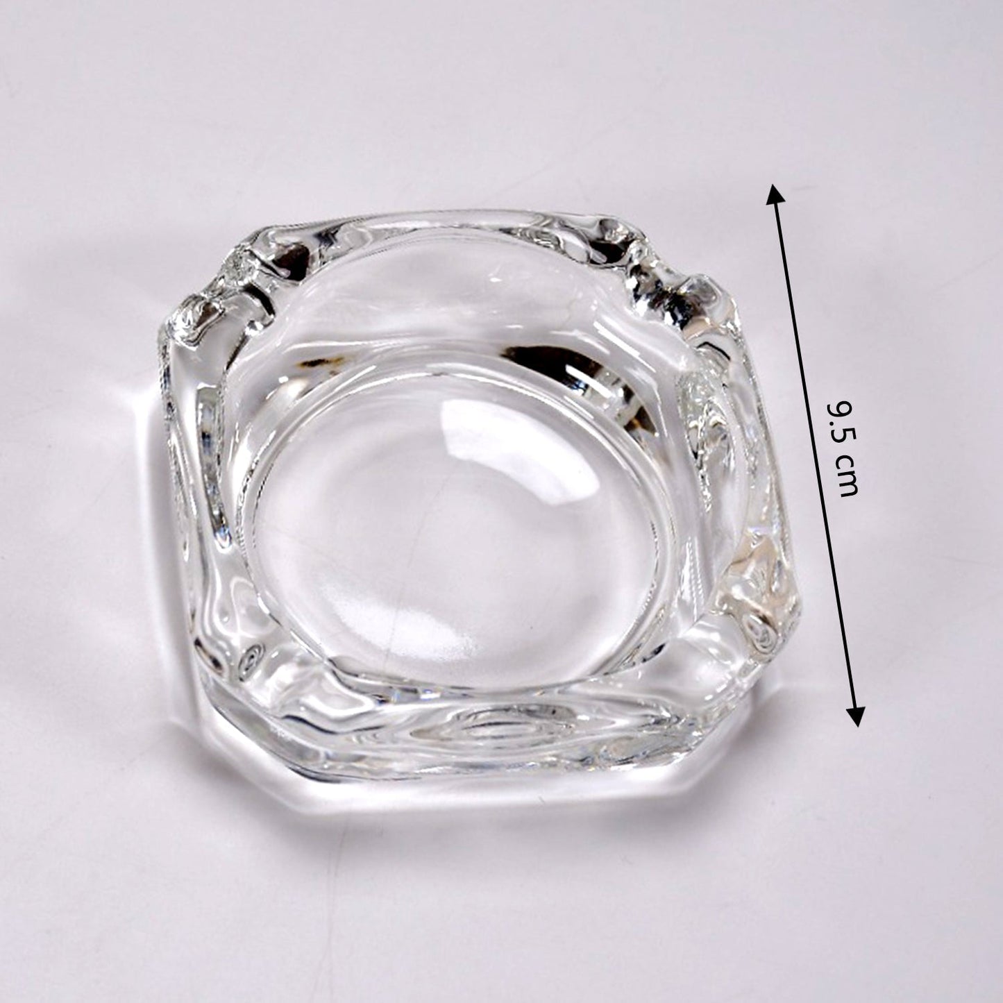 Elegant crystal ashtray enhancing the aesthetic of a living room.