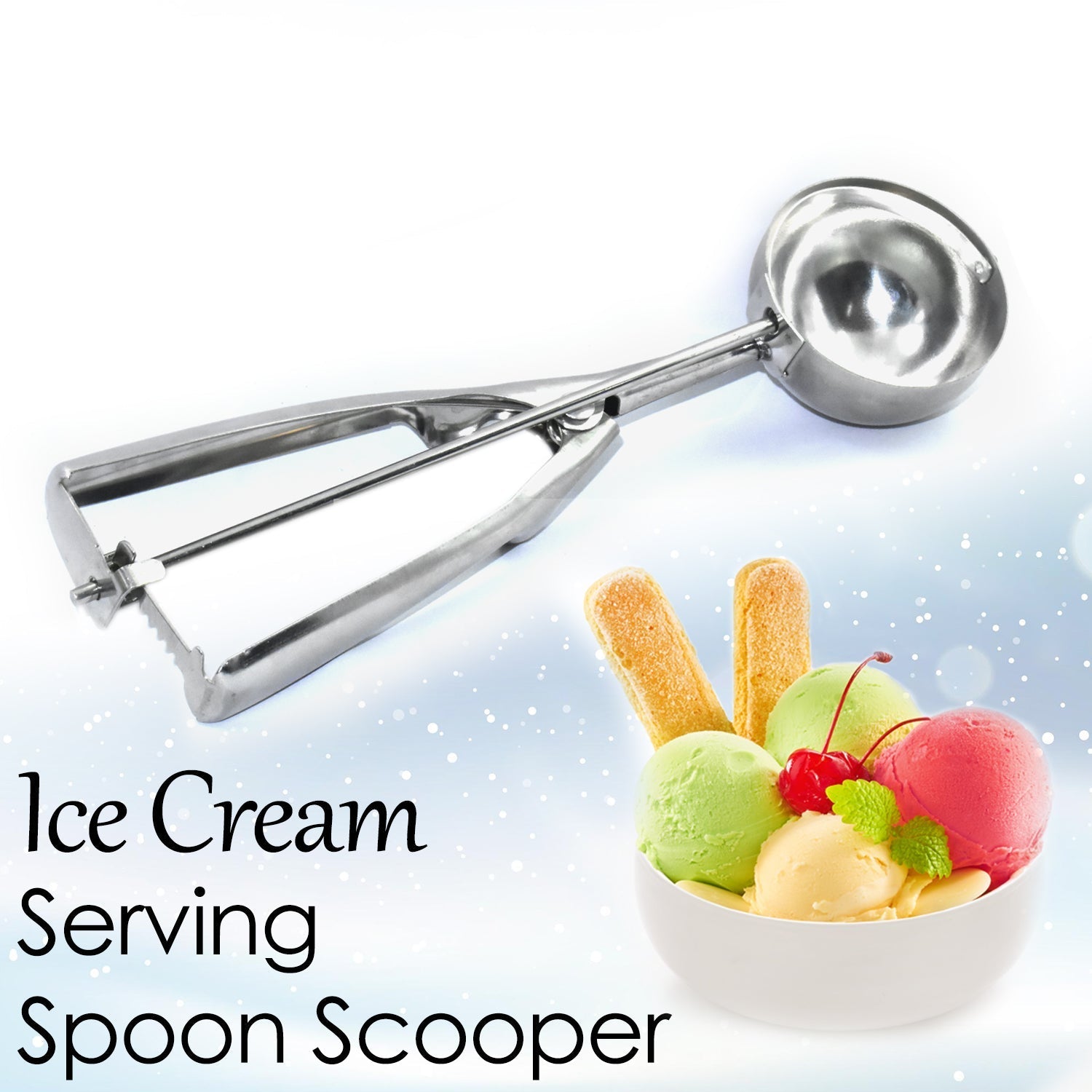 Classic design stainless steel ice cream scoop from Indo Glow.