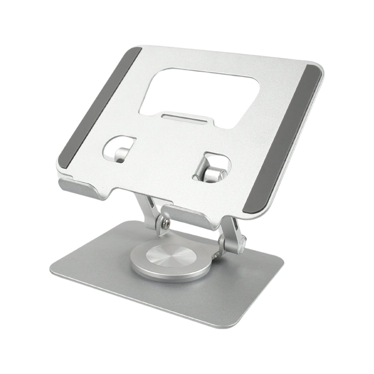 Laptop placed securely on the Phonixio adjustable stand, improving desk ergonomics.