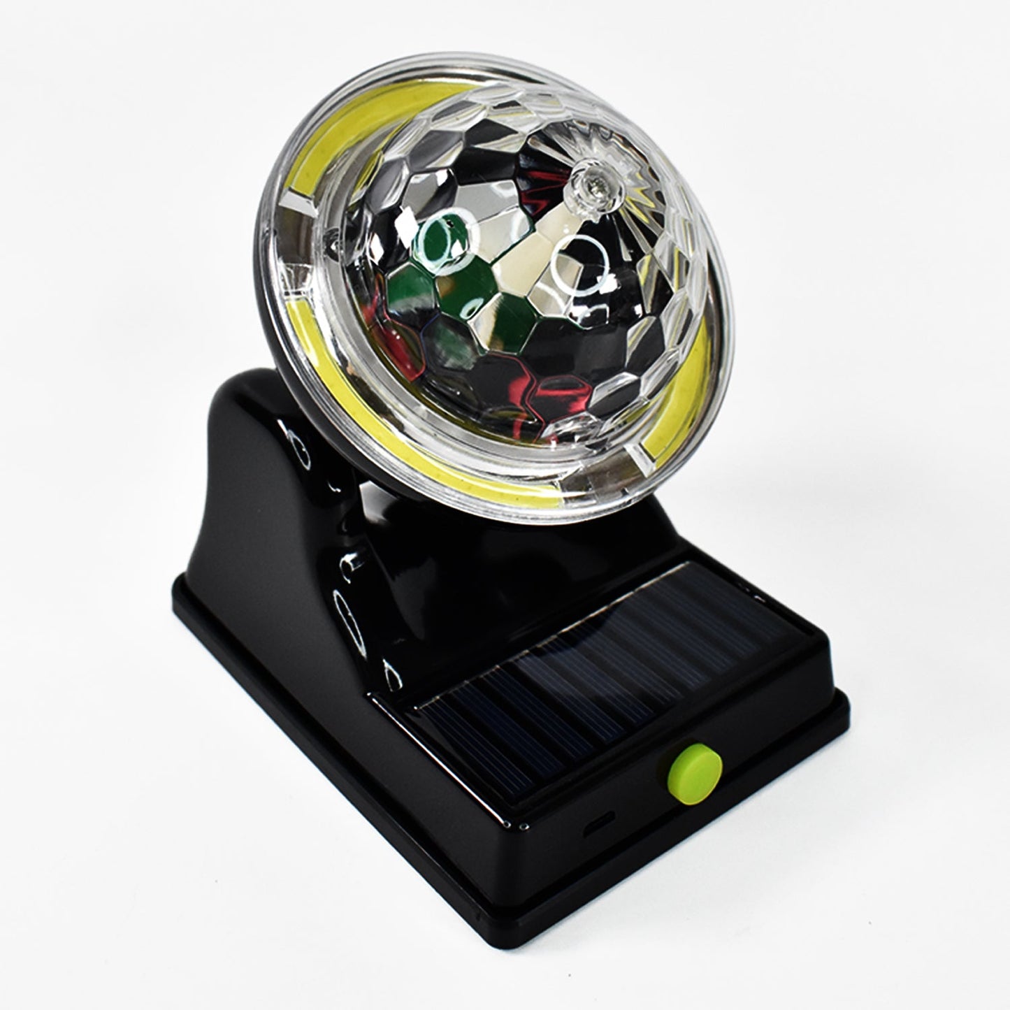 Colorful solar disco light perfect for weddings and festive celebrations