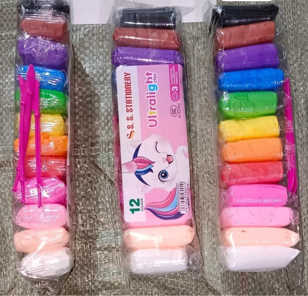 Colorful antibacterial super clay pieces from kids creative clay set