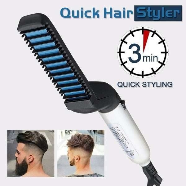 A professional styling tool, the Men's Hair & Beard Straightener, for perfect grooming.