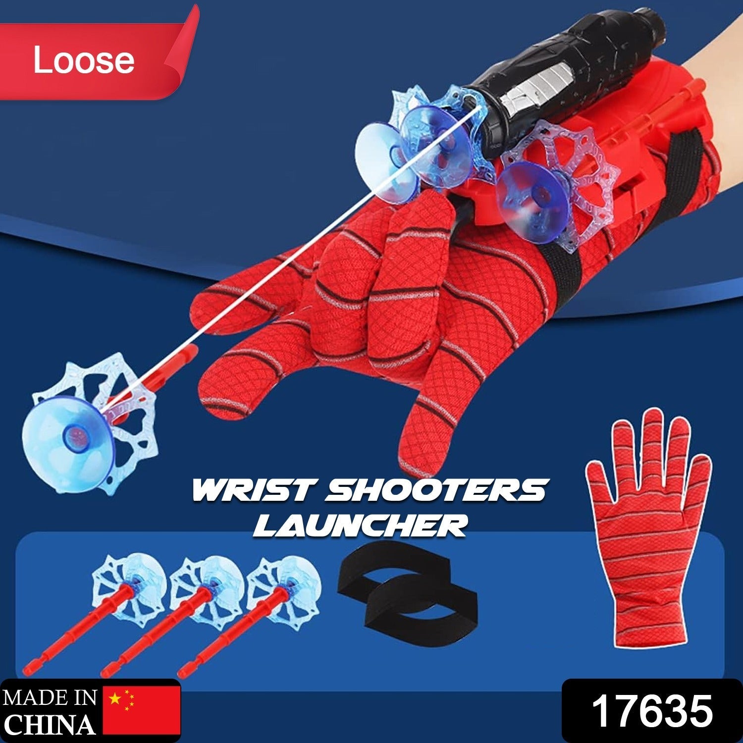 Close-up shows several red suction cup projectiles for the Web Shooter Toy.