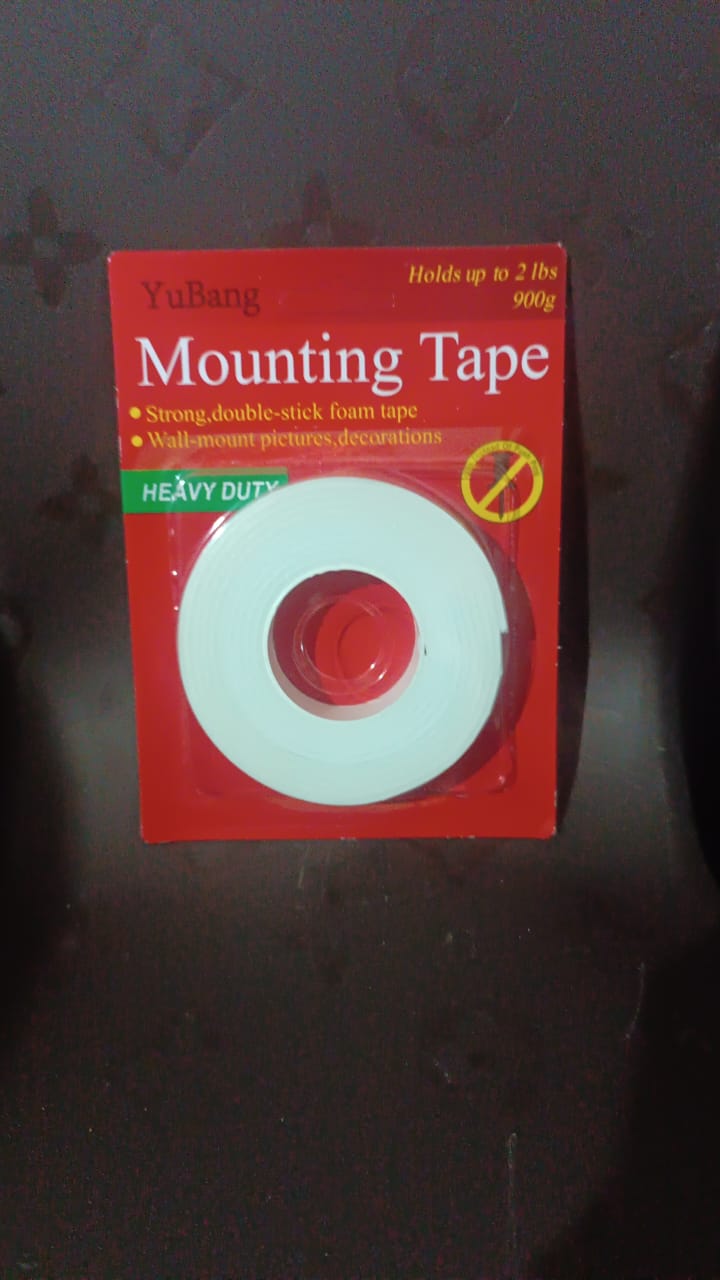 Packaging box for small strong double sided foam mounting tape