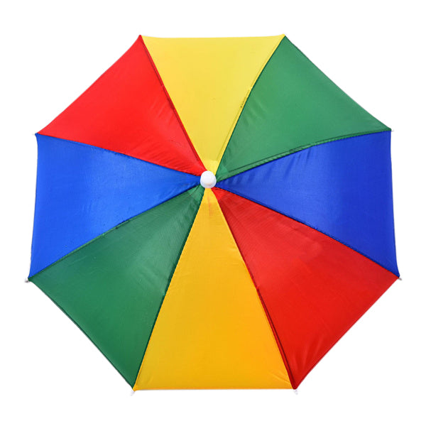 Close-up of the elastic headband on the hands-free umbrella hat.