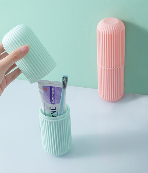Variety of colors for the versatile capsule shape container, ready for travel.