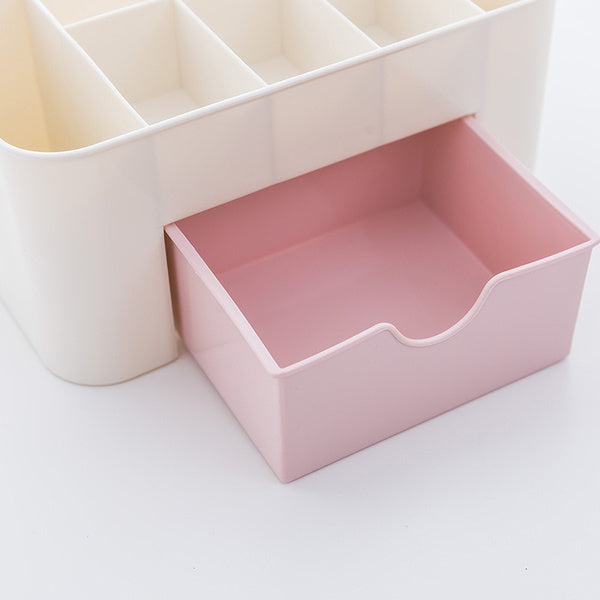 Close-up of the drawer in the multi-purpose cosmetic storage box, ready for small items.