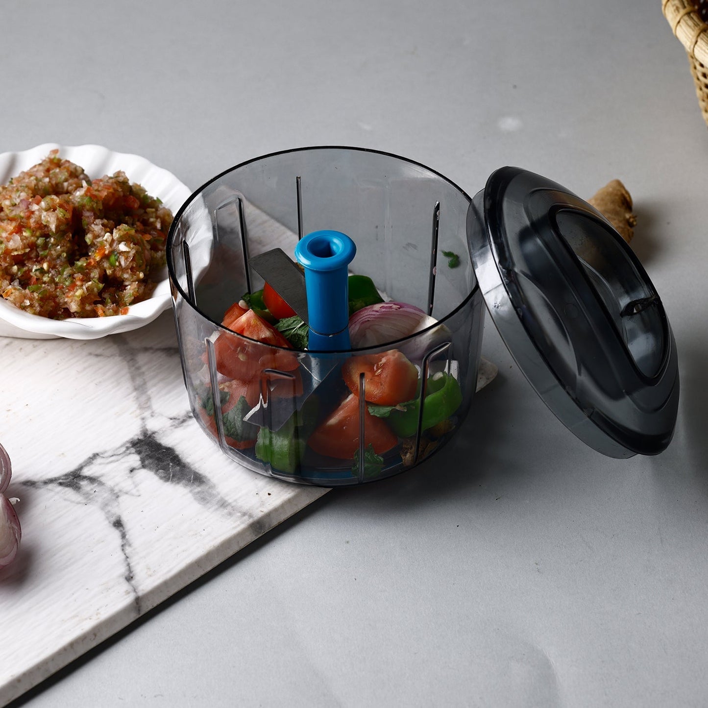 Ganesh Push Chopper clear container with 725ML capacity