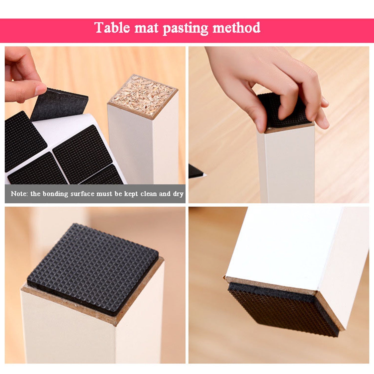 An individual rubber furniture pad displaying its strong adhesive backing.