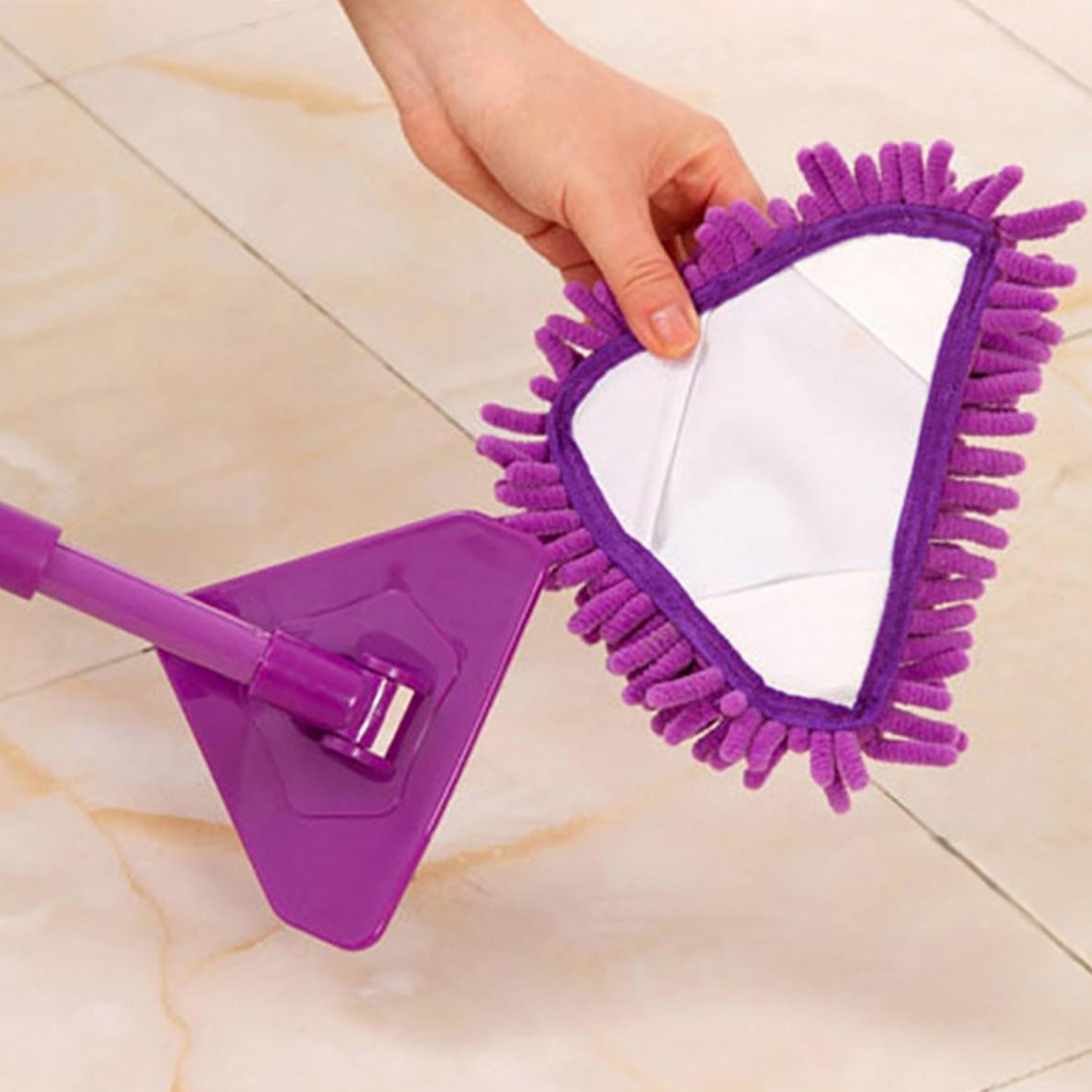 Stainless steel mop designed for easy cleaning of dusty and wet floor surfaces in Indian homes.