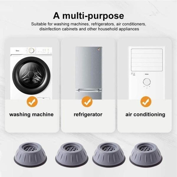Angled view of the washing machine anti-vibration pads, emphasizing their stable, non-slip design.