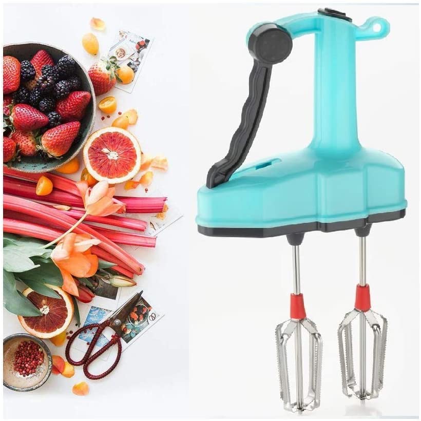 Power-Free Jumbo Hand Blender with stainless steel blade on a kitchen counter.