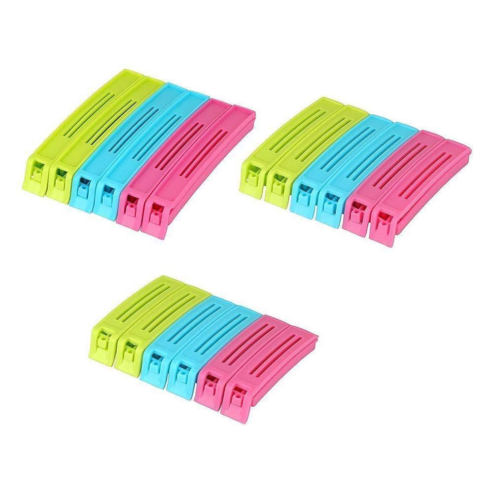 Variety of snack bags sealed effectively with Tidy Table's colourful clips.
