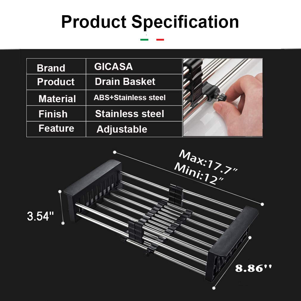 Over-sink dish drying rack showcasing its ventilated design for quick drying.