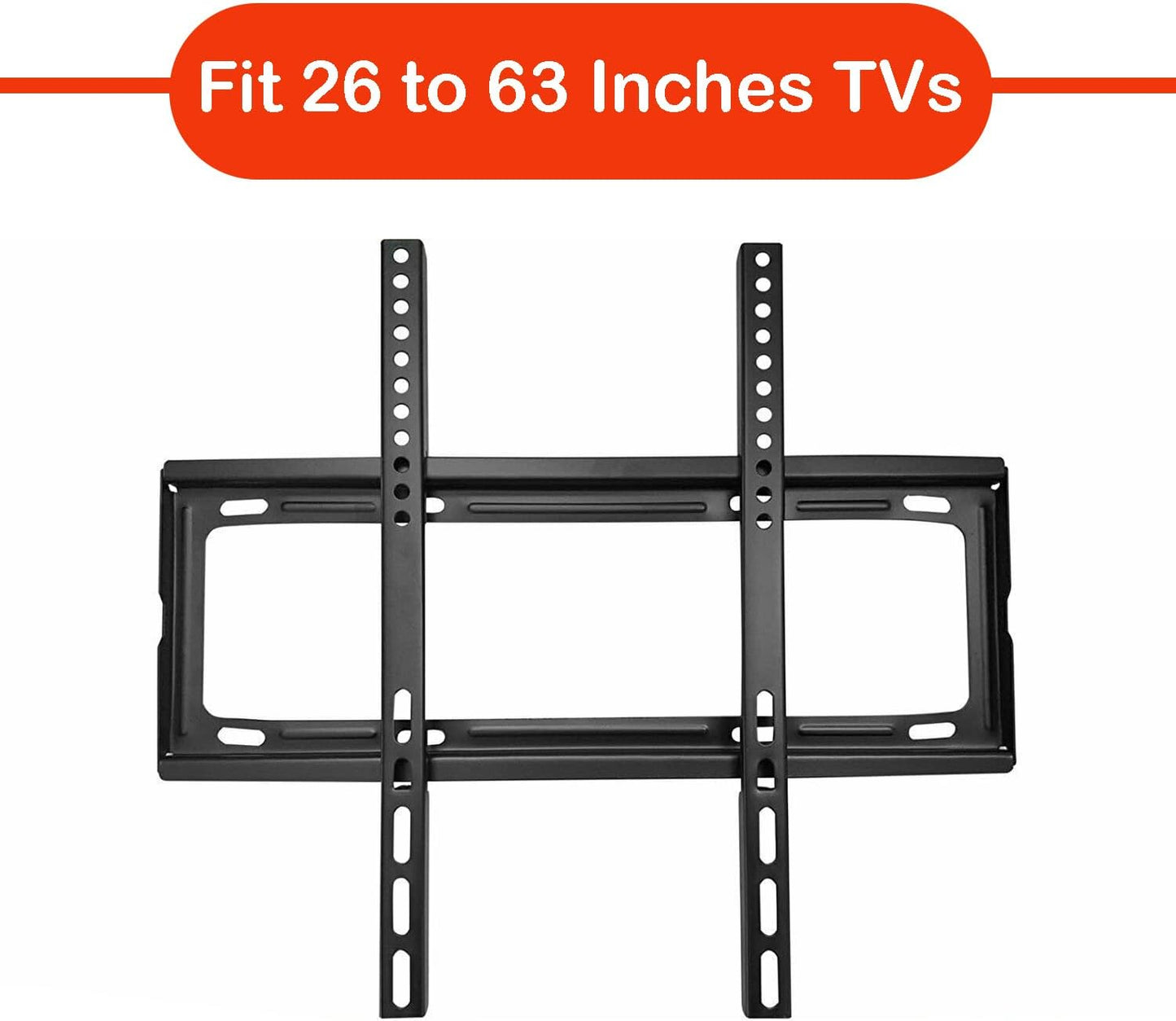 Included installation hardware and concrete anchors for the TV wall bracket.