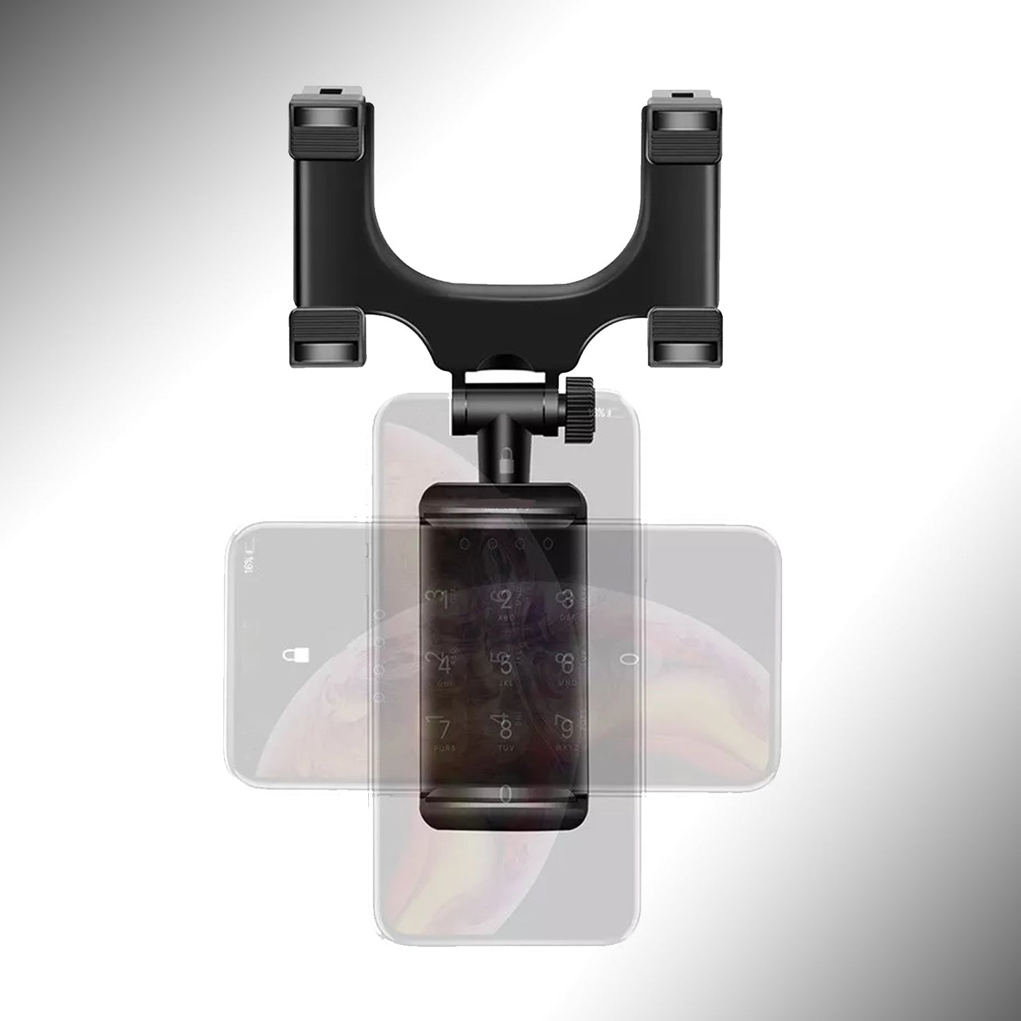 Close-up of the phone mount's non-slip grip pads.