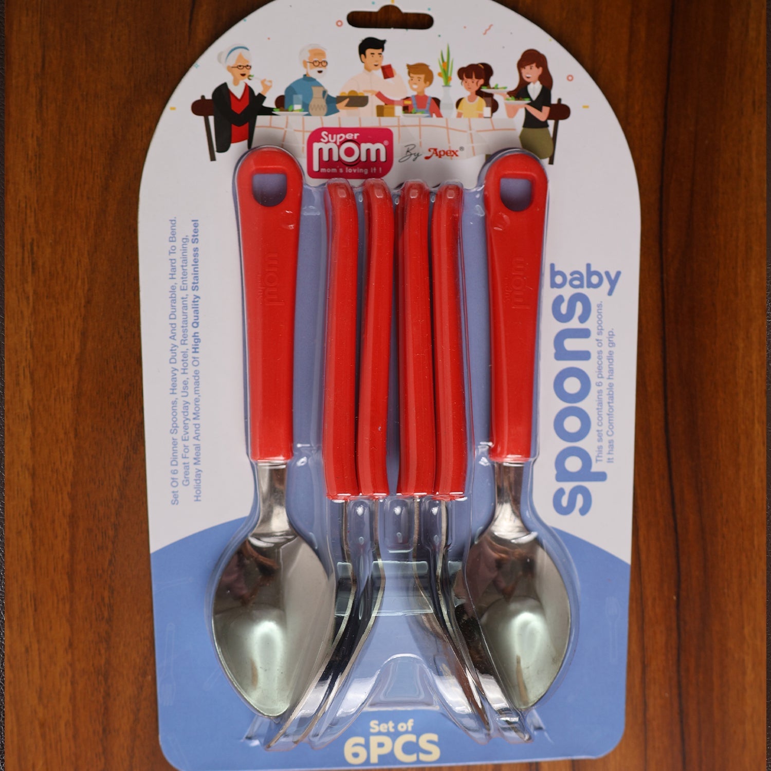 Baby spoon set tailored for toddlers with safe stainless steel heads