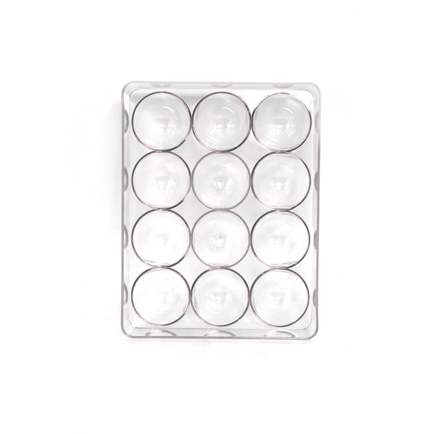 Close-up of the durable plastic egg tray, highlighting its BPA-free material.