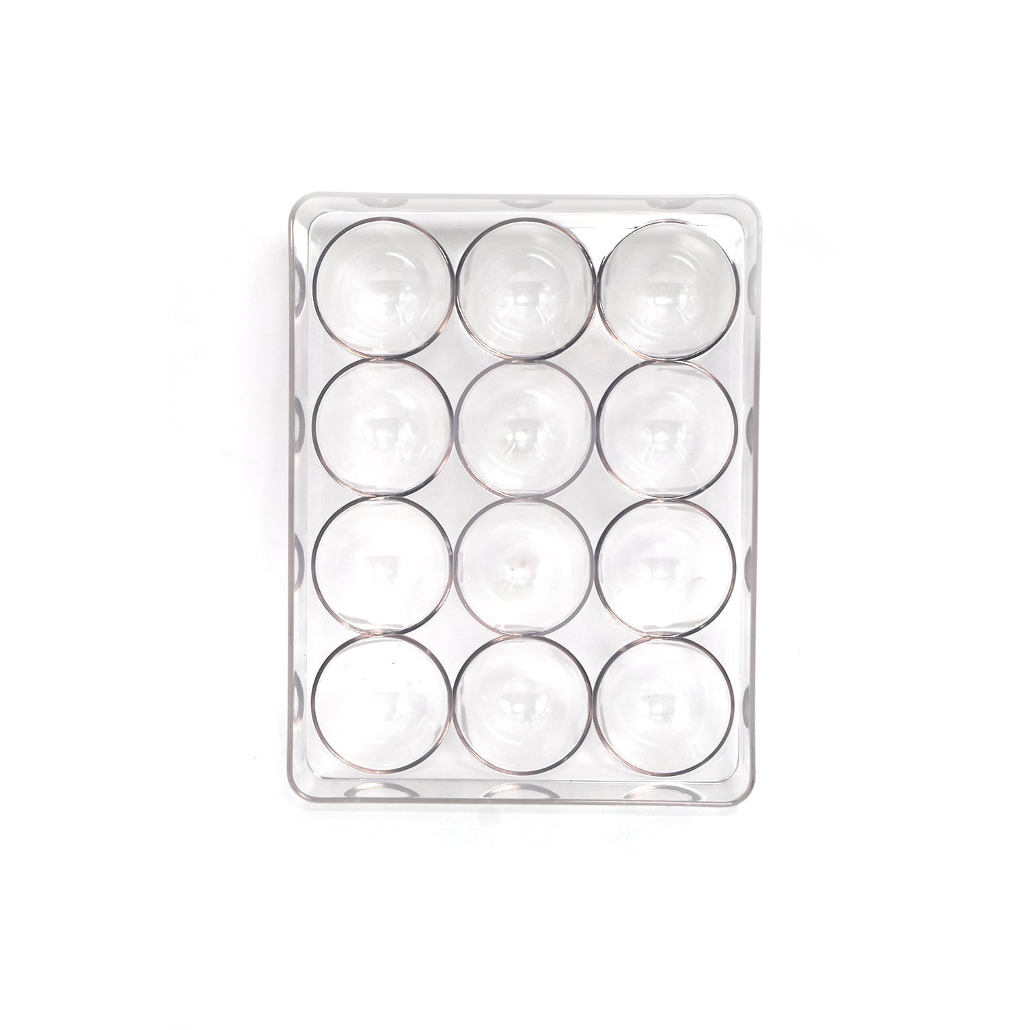 Close-up of the durable plastic egg tray, highlighting its BPA-free material.