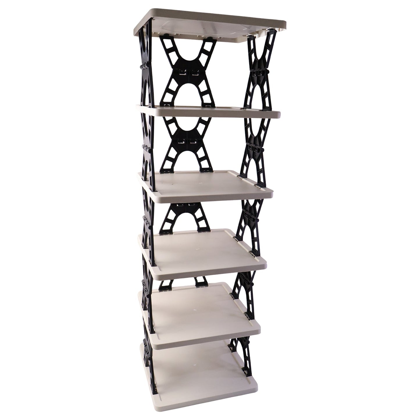Heavy-duty stable foldable 6 shelf storage rack