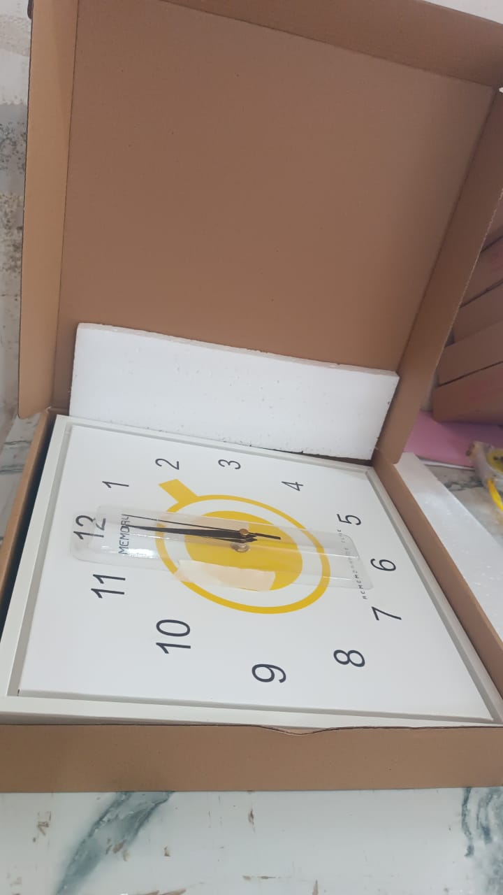 Artistic square wall clock ideal for children’s room or study corner