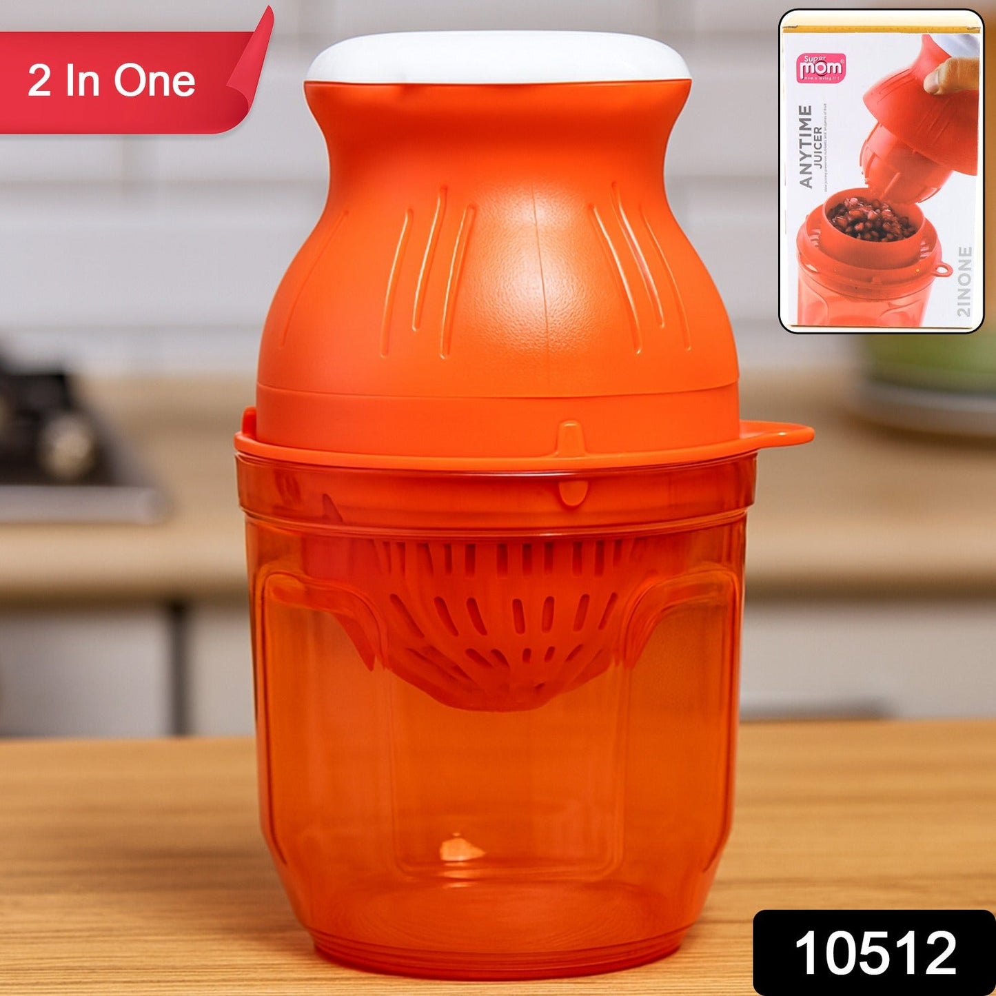 Manual juicer for anytime use, perfect for fruits and vegetables