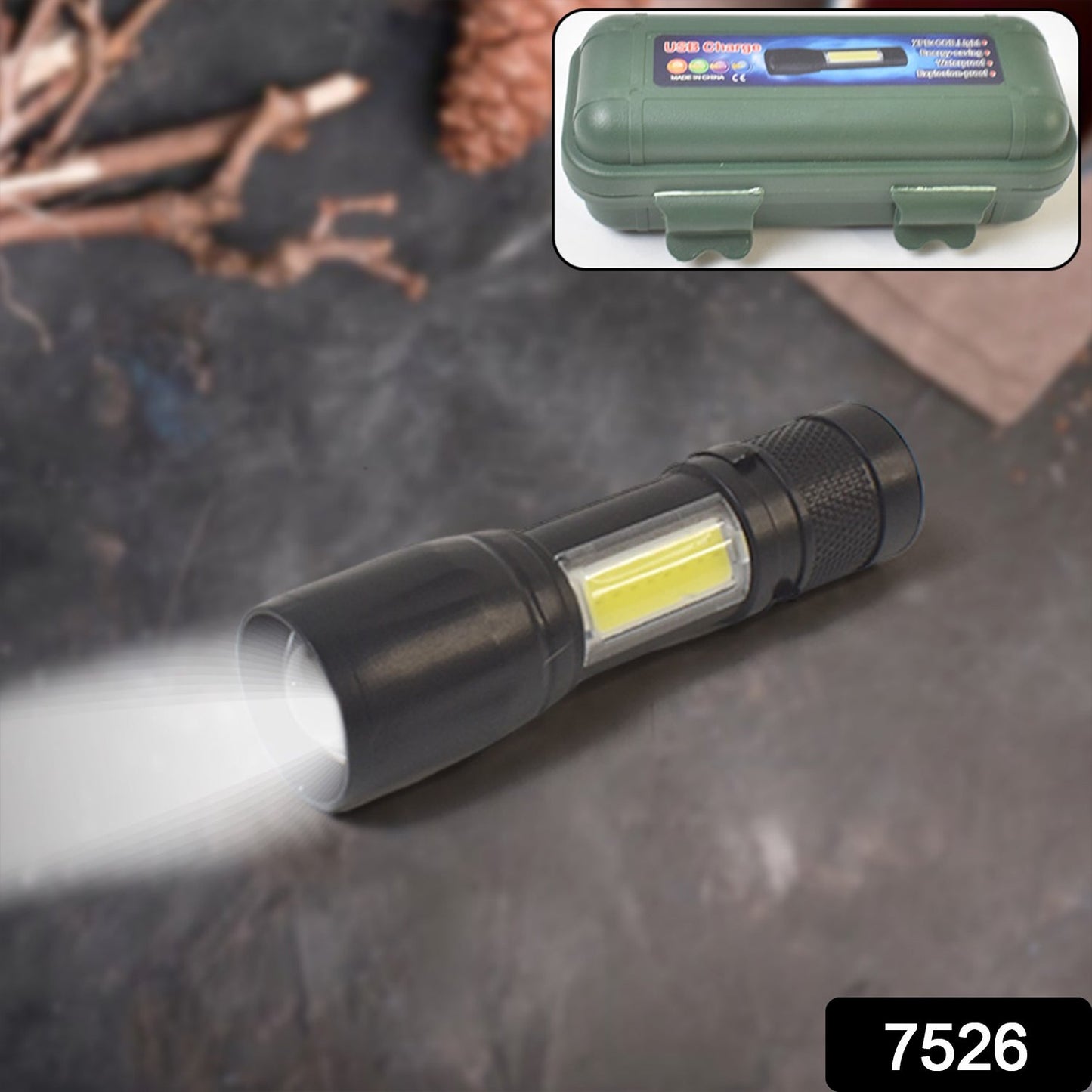 Compact handheld rechargeable mini flashlight for easy portability.