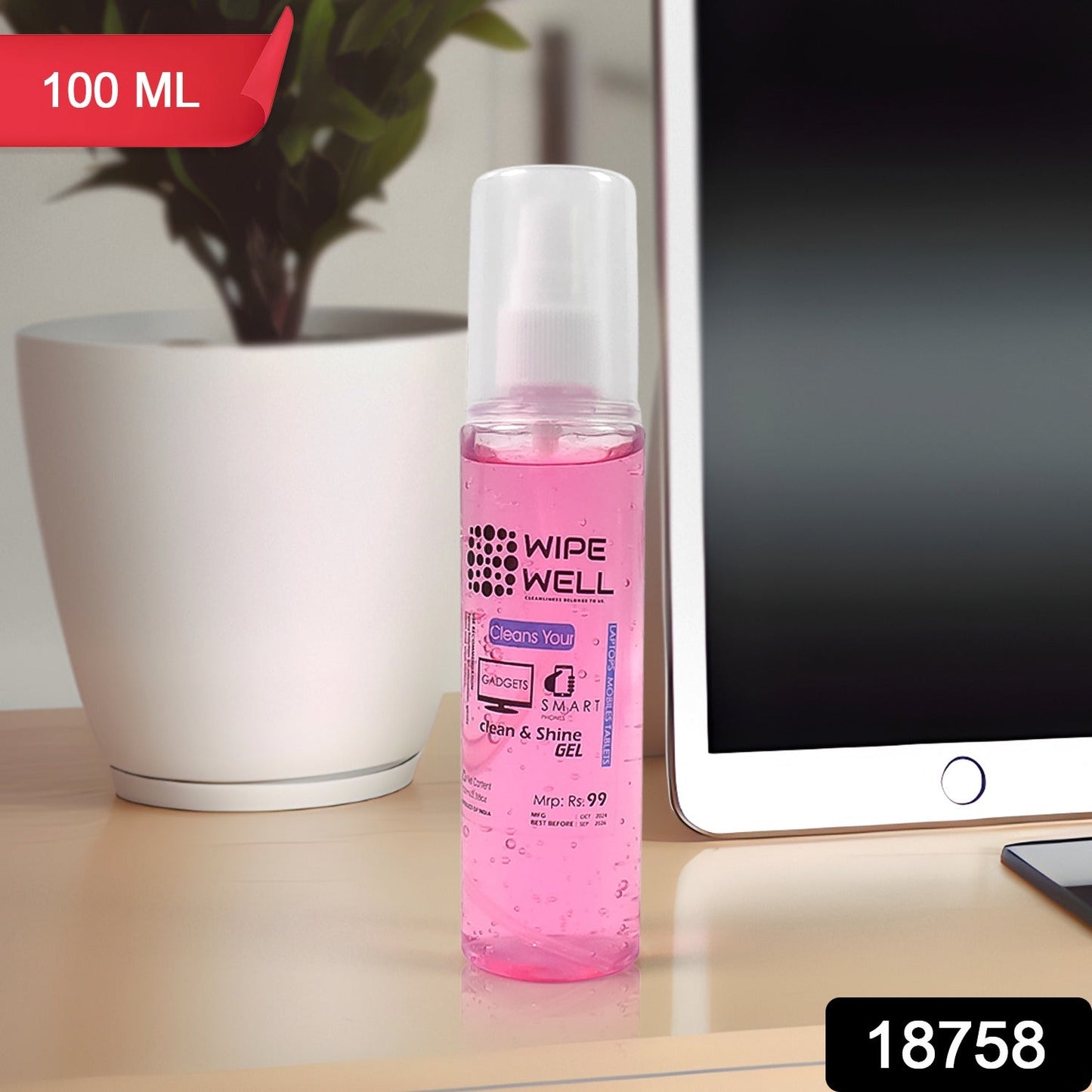 Close-up of the PHOBIA Screen Cleaner Gel bottle, highlighting its branding.