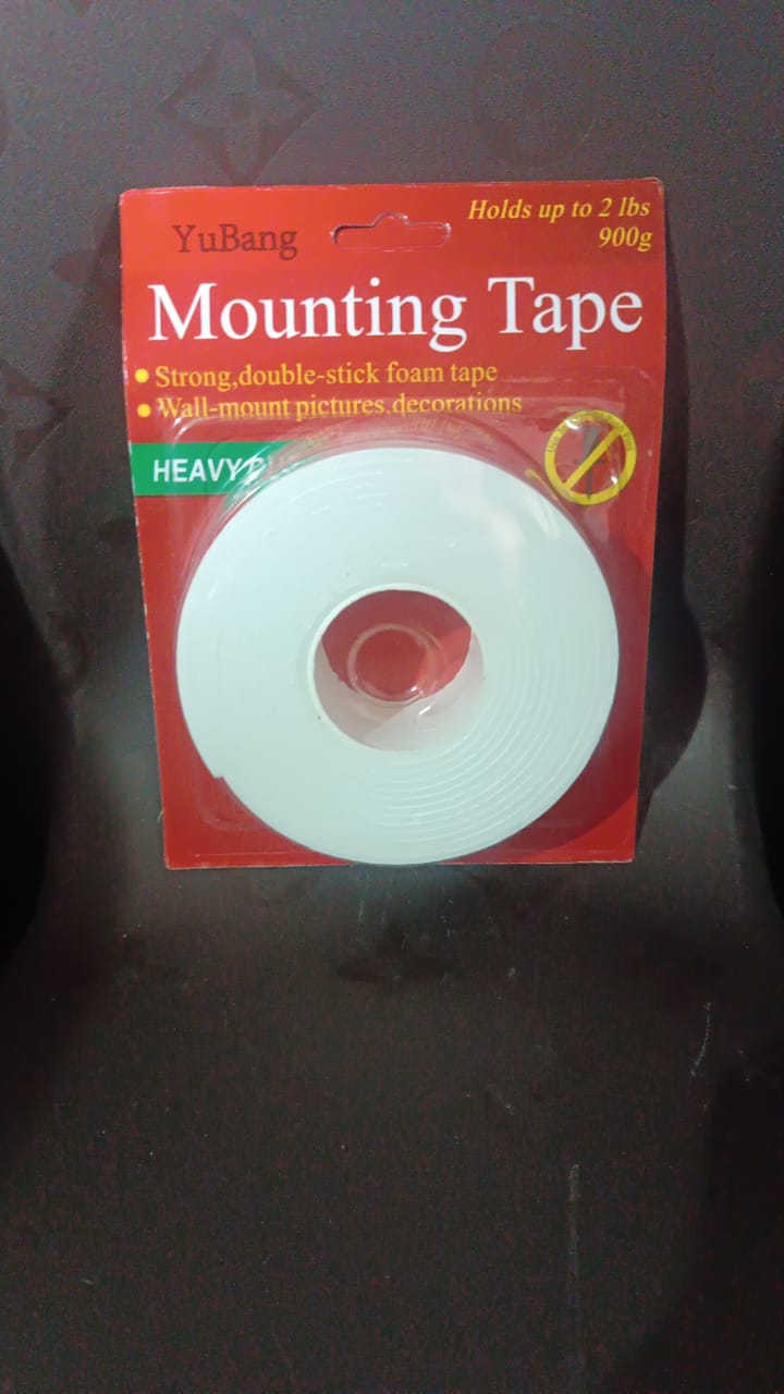 Close-up texture of double sided foam mounting tape surface
