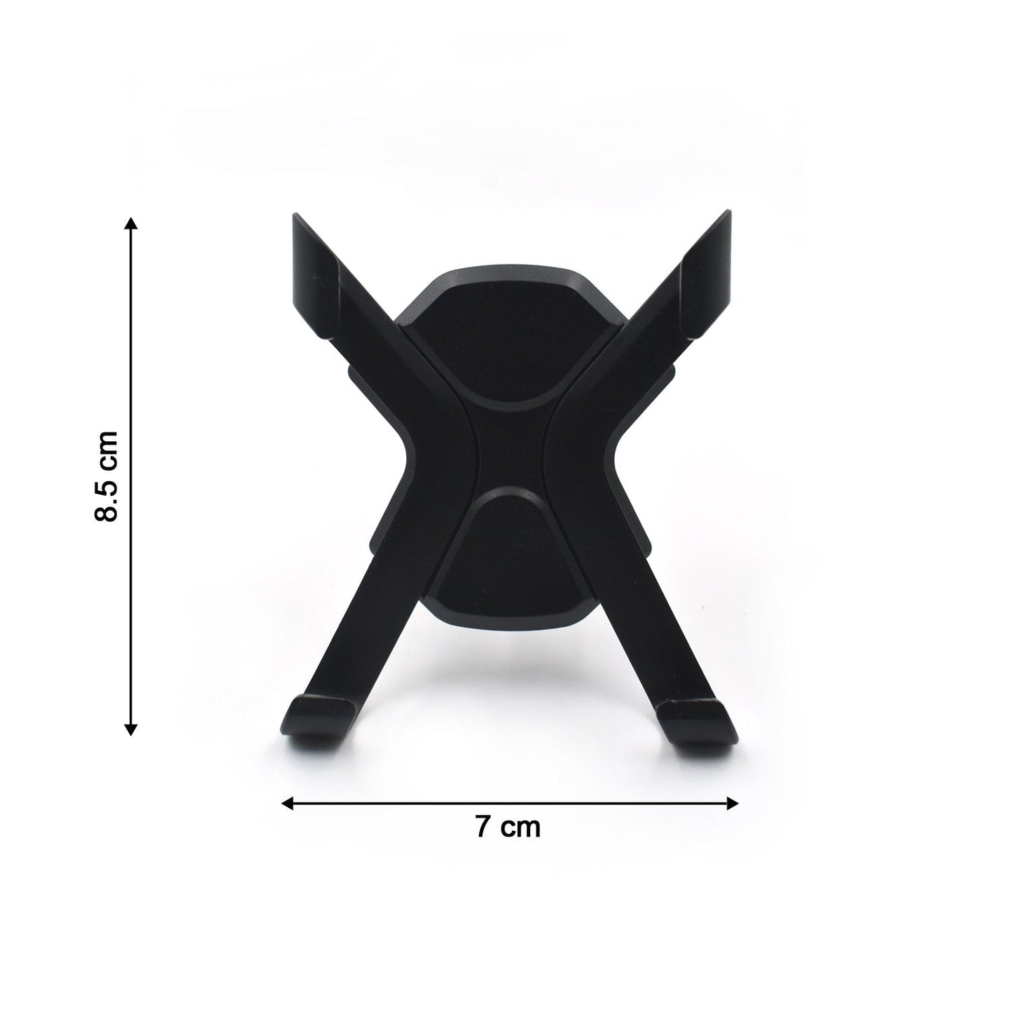 Adjustable car mount for air vents, demonstrating its flexible phone holding arms.