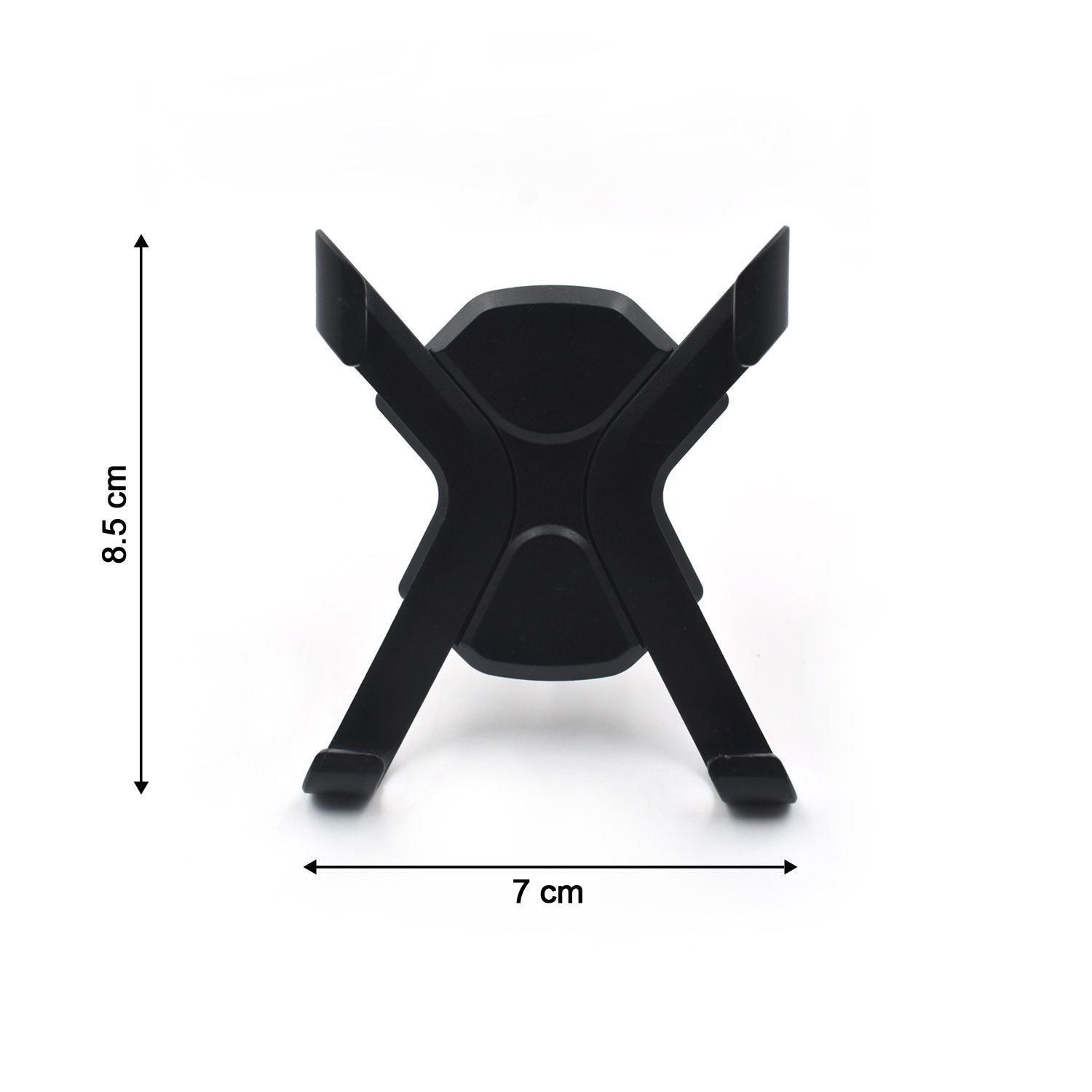 Adjustable car mount for air vents, demonstrating its flexible phone holding arms.