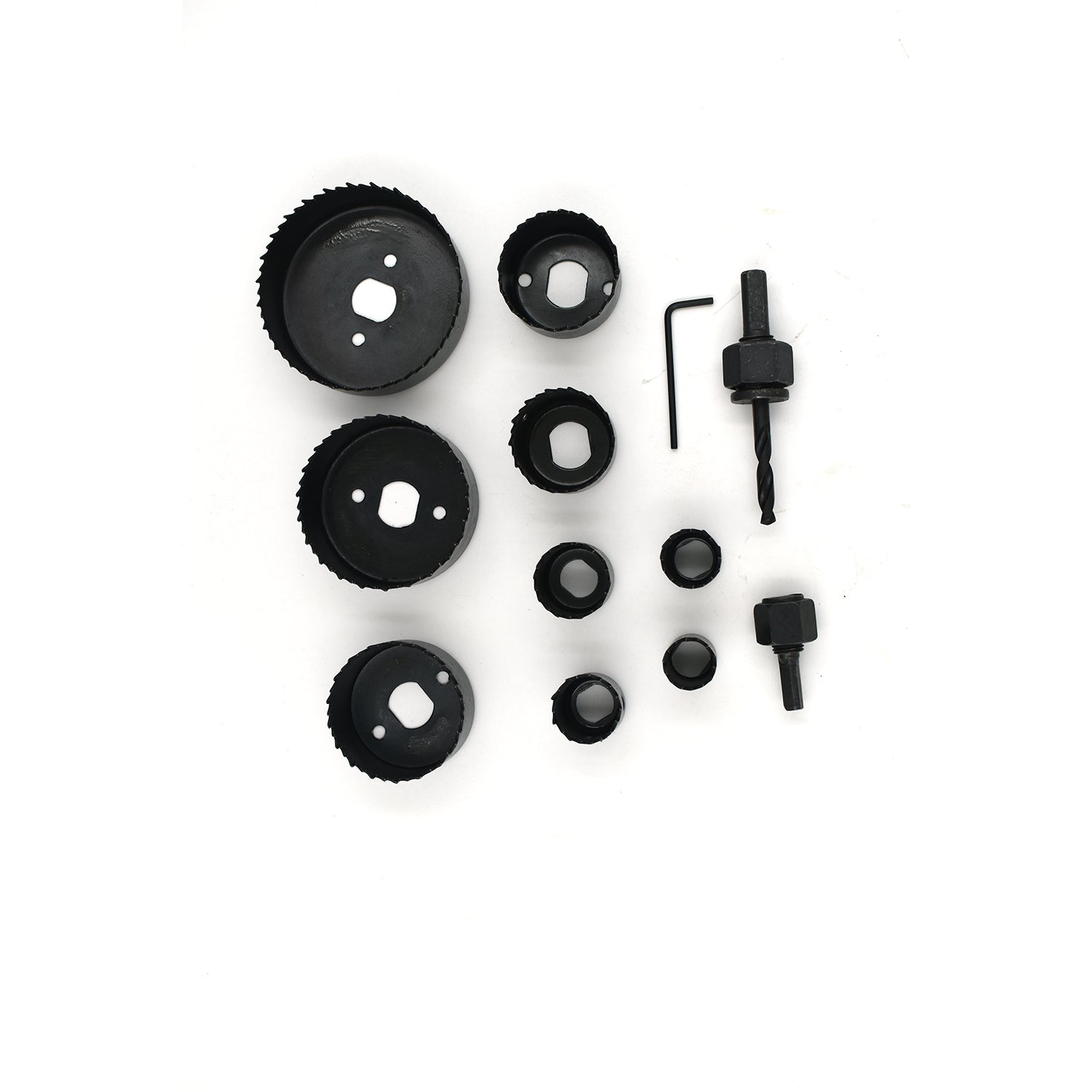 Packaging for the 12-piece 19-64mm carbon steel hole saw kit.