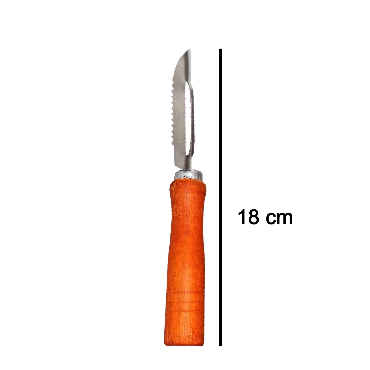 Efficient wooden handle peeler for quick and easy peeling of various vegetables.