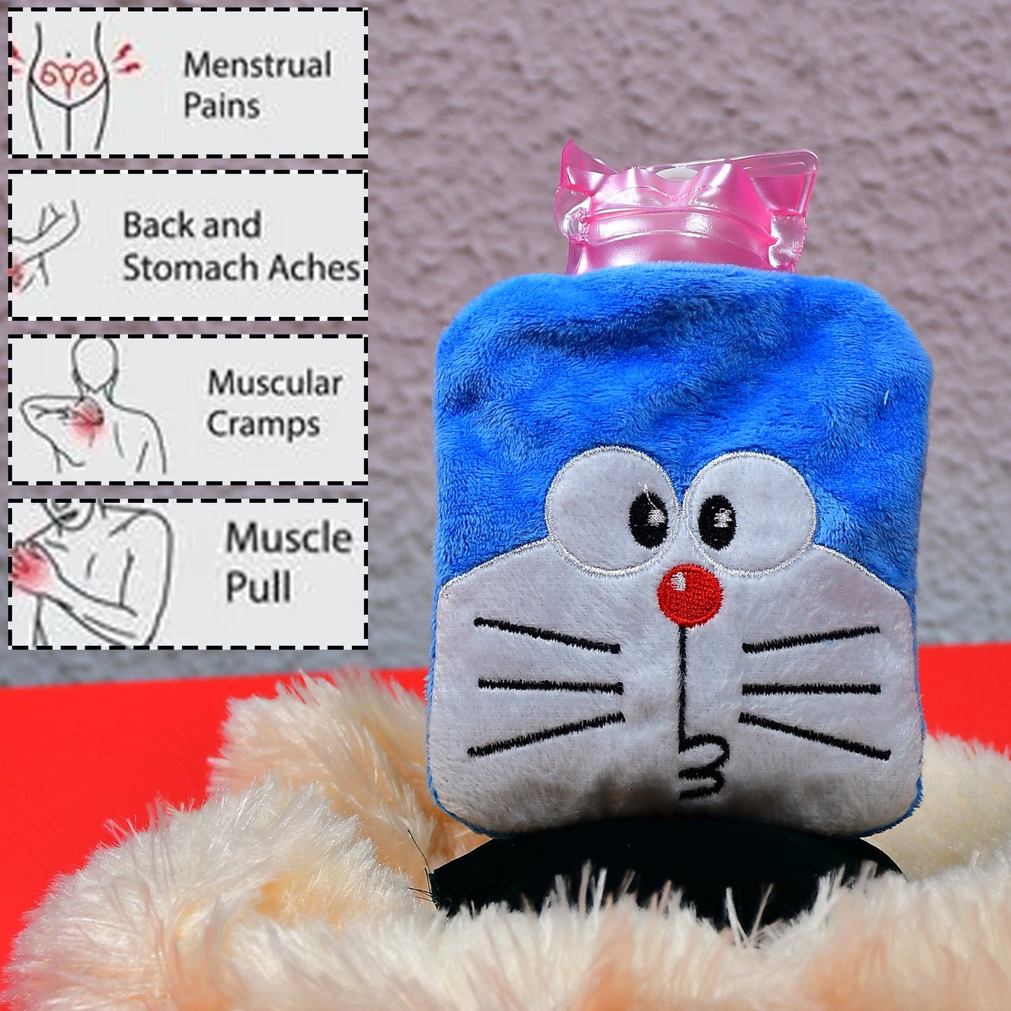 Side view of the portable Doremon Hot Water Bag.