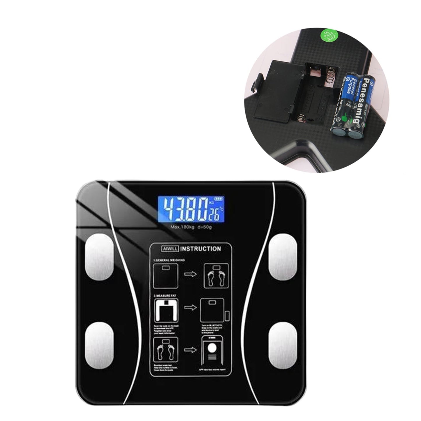 Modern smart scale design, perfect for daily health monitoring.