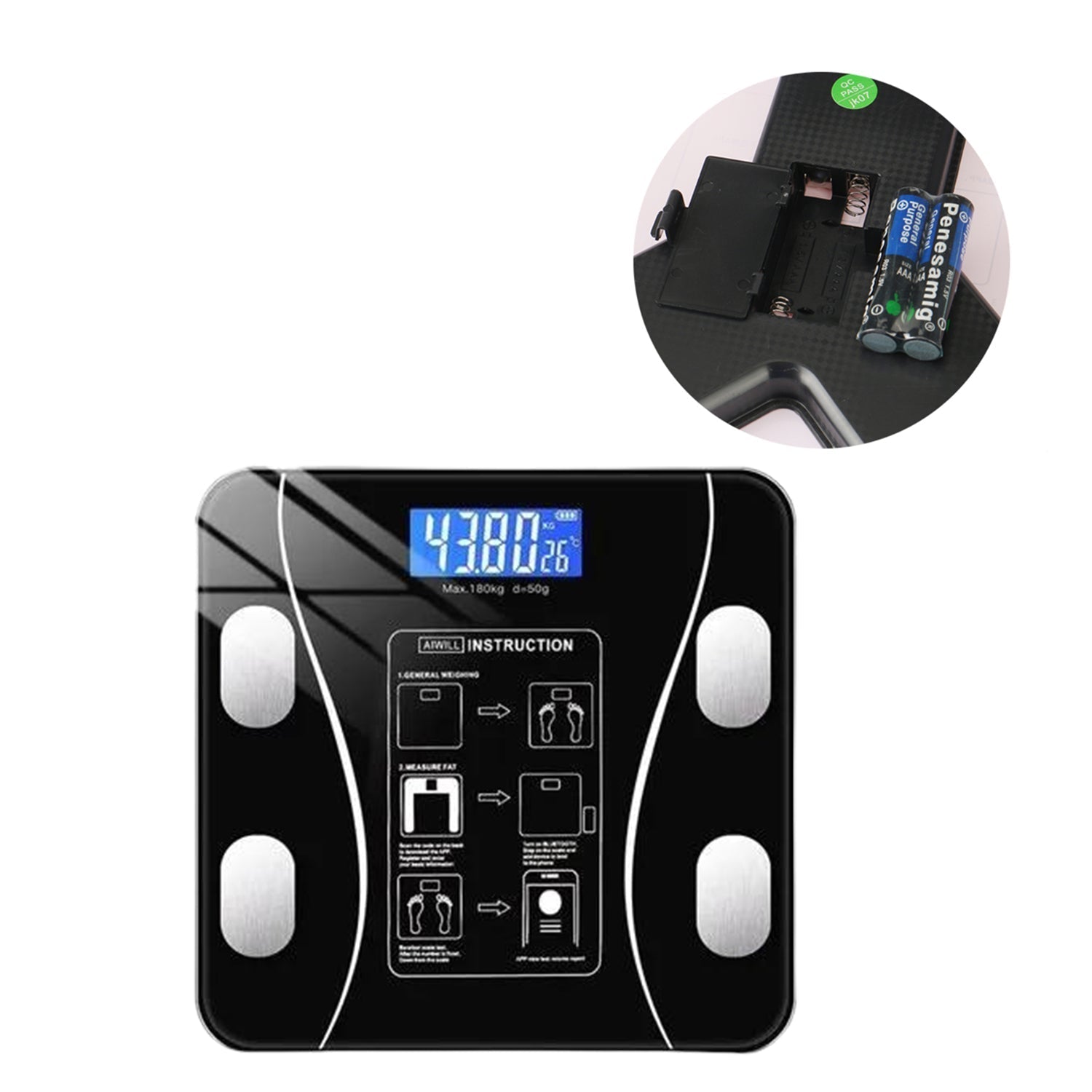 Modern smart scale design, perfect for daily health monitoring.