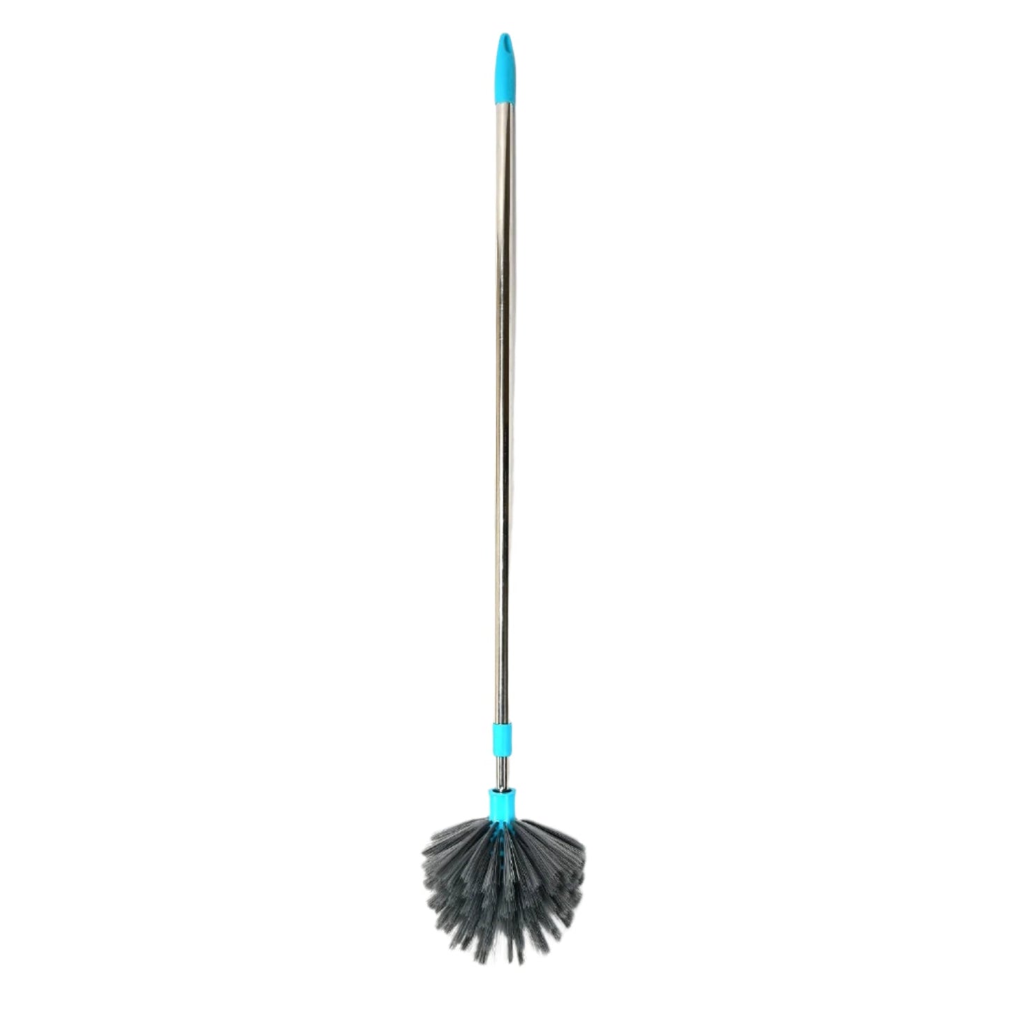 The cobweb cleaning brush demonstrating its full extension for cleaning high areas.