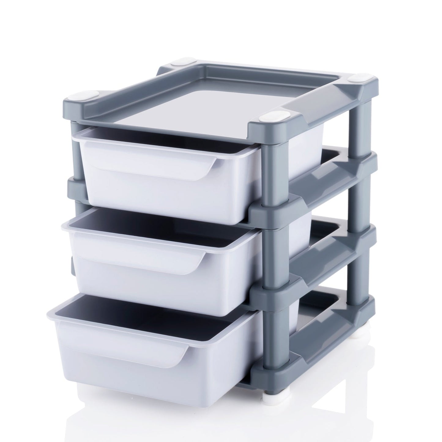 Organizing beauty supplies in the versatile 3-layer makeup drawer.