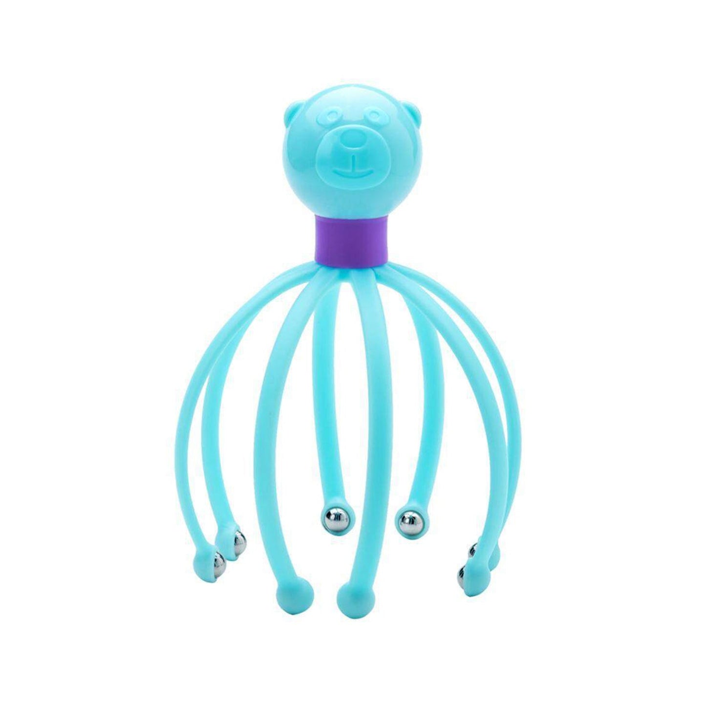 Rechargeable scalp massager with its unique octopus design for head comfort.