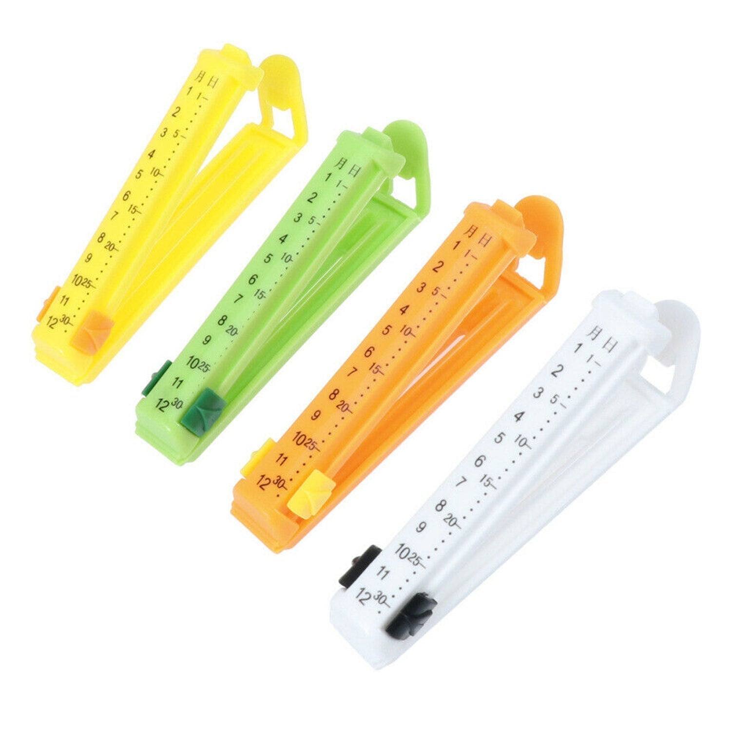 Assortment of colourful food sealing clips, providing practical solutions to prevent contamination of packed foods.
