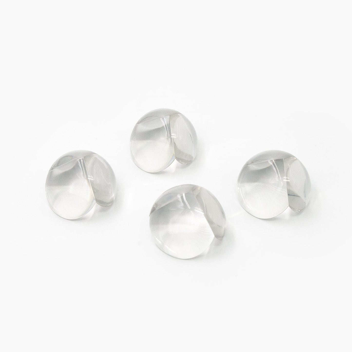 Effective clear corner protectors on a table edge, pack of 4.