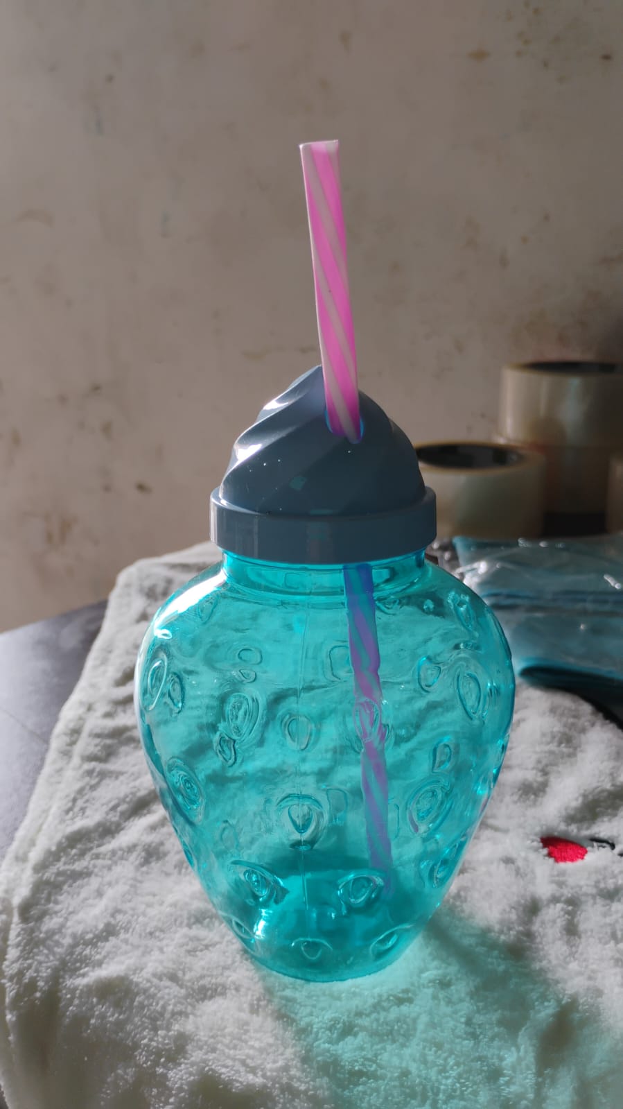 Detail shot highlighting the quality material of the BPA-Free drinking cup.