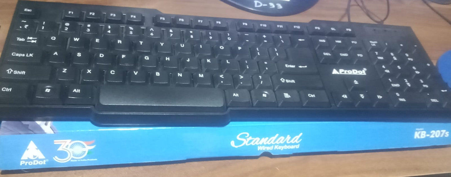 Underside view of the robust wired USB keyboard.