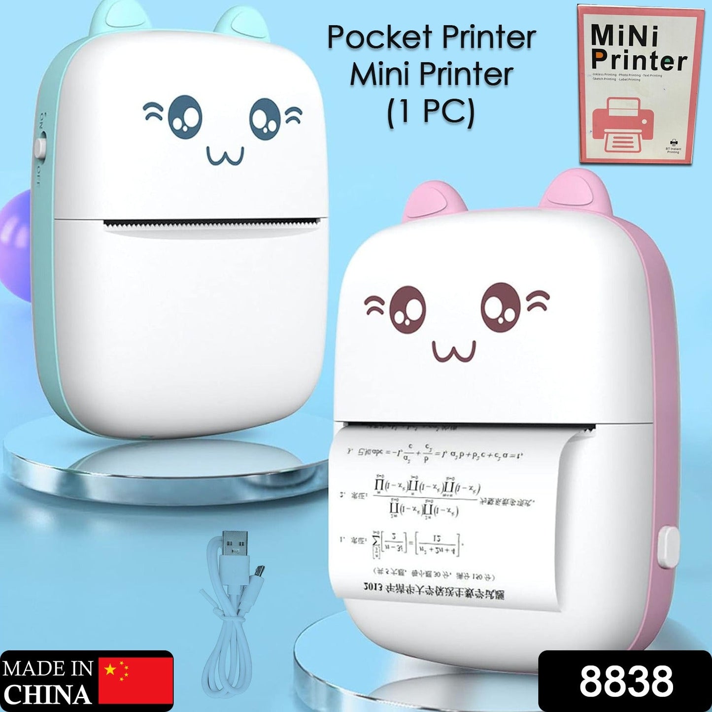 User holding a smartphone connected via Bluetooth to the Pocket Mini Printer, demonstrating easy mobile printing.